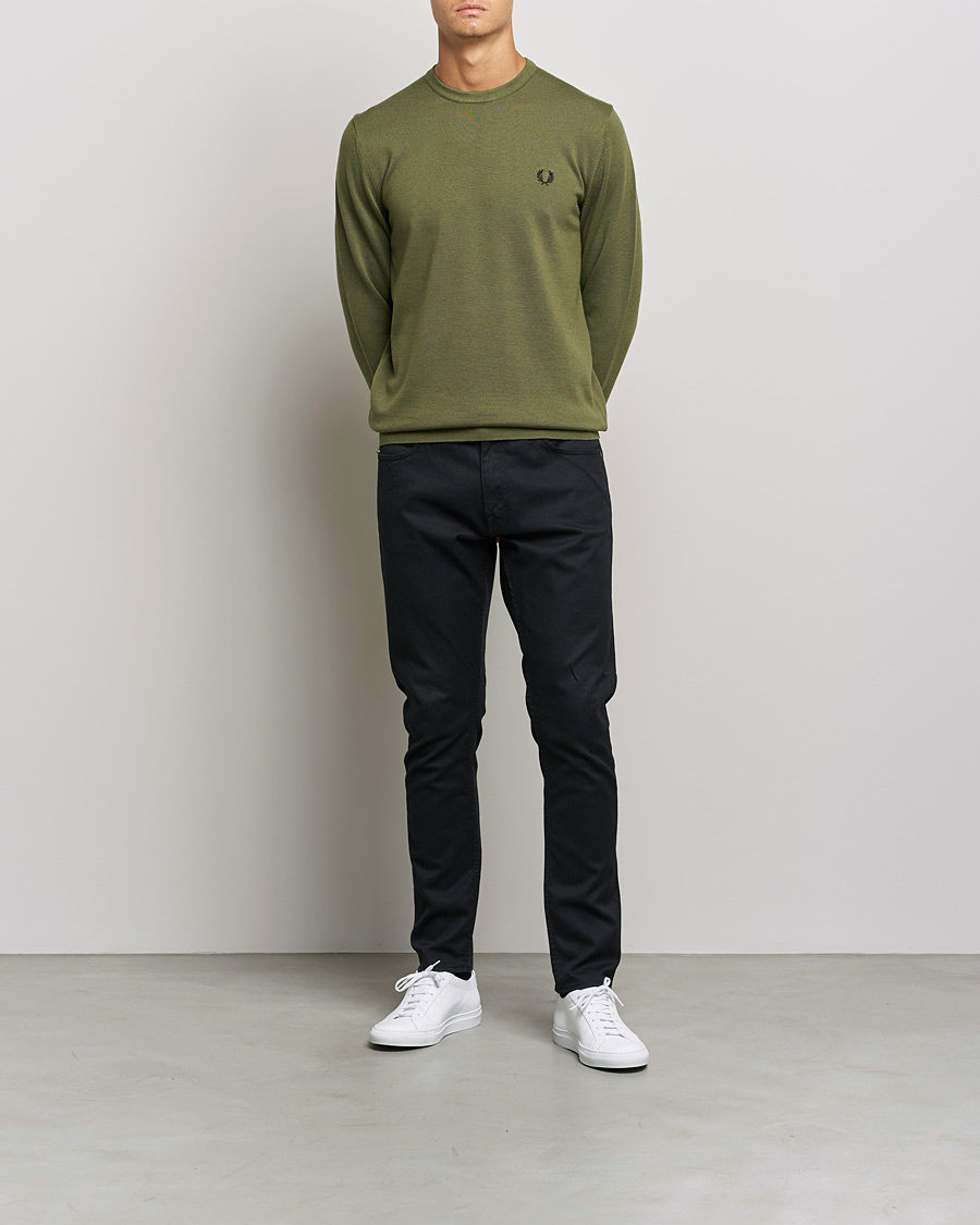 Herren | Pullover | Fred Perry | Classic Crew Neck Jumper Uniform Green