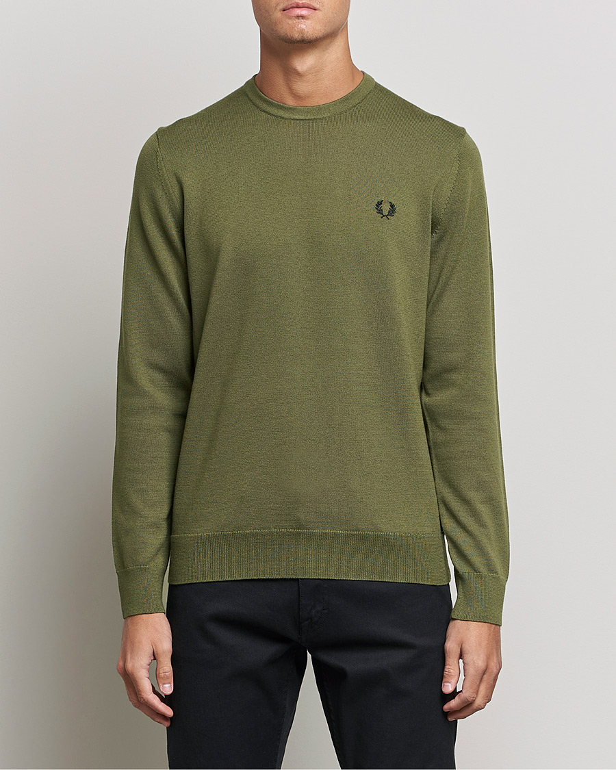 Herren | Pullover | Fred Perry | Classic Crew Neck Jumper Uniform Green