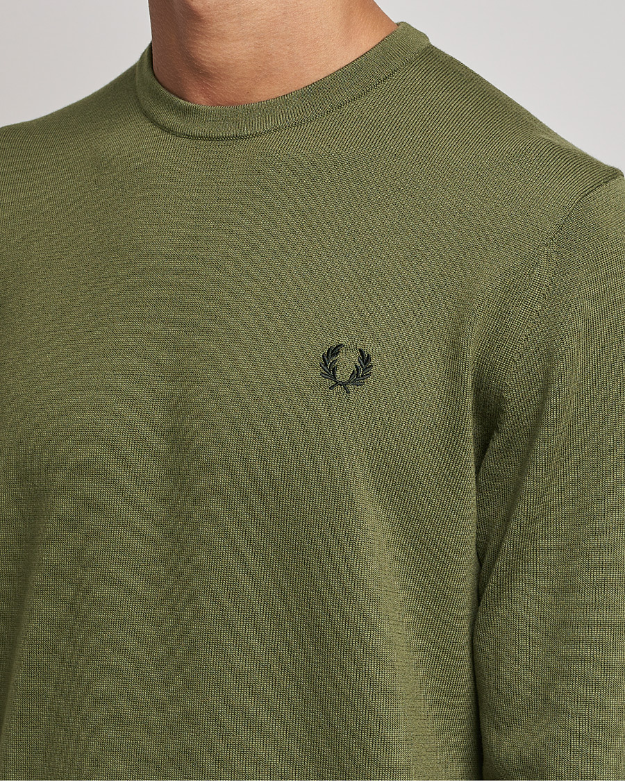 Herren | Pullover | Fred Perry | Classic Crew Neck Jumper Uniform Green