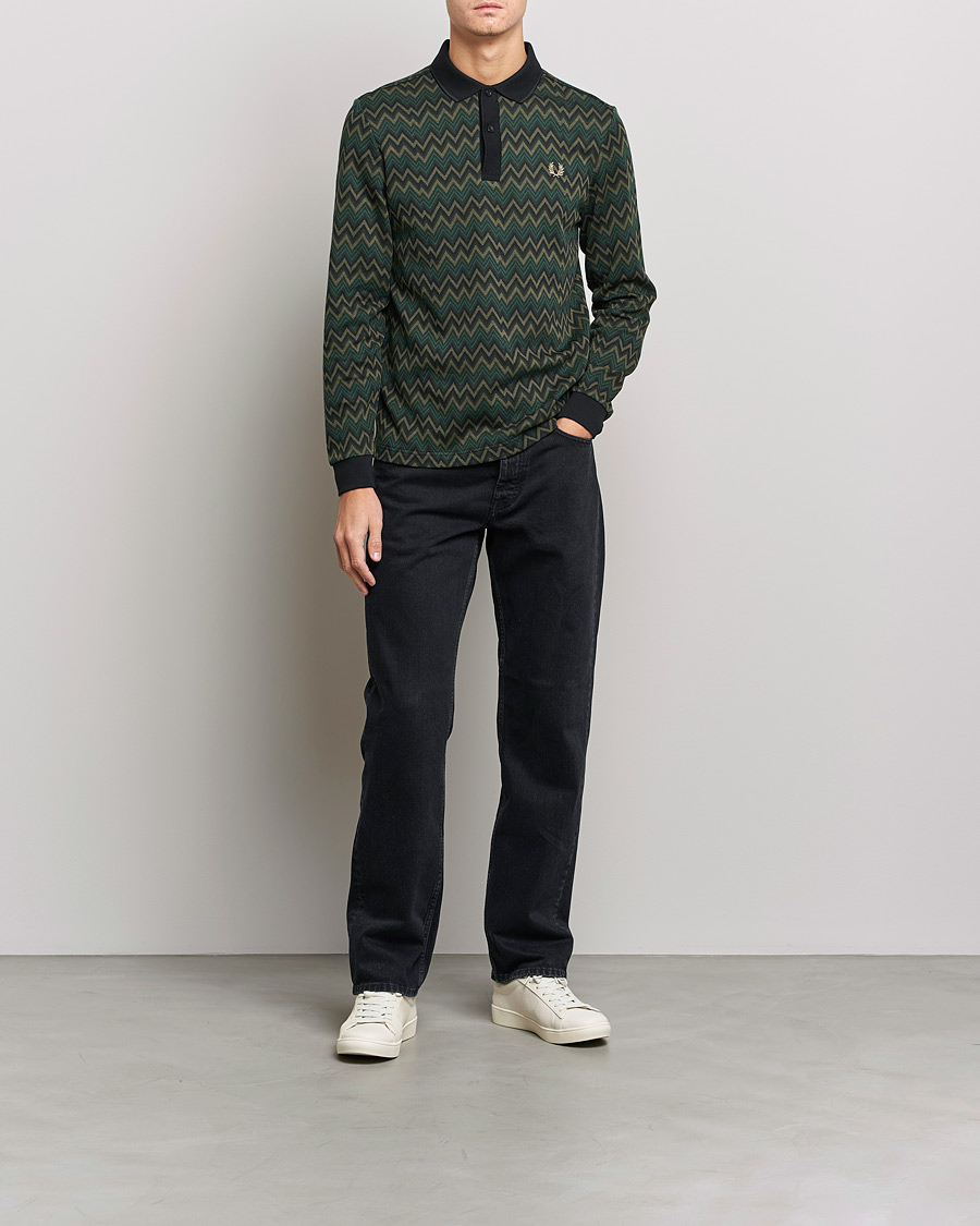 Herren | Pullover | Fred Perry | Jaquard Polo Shirt Night Green
