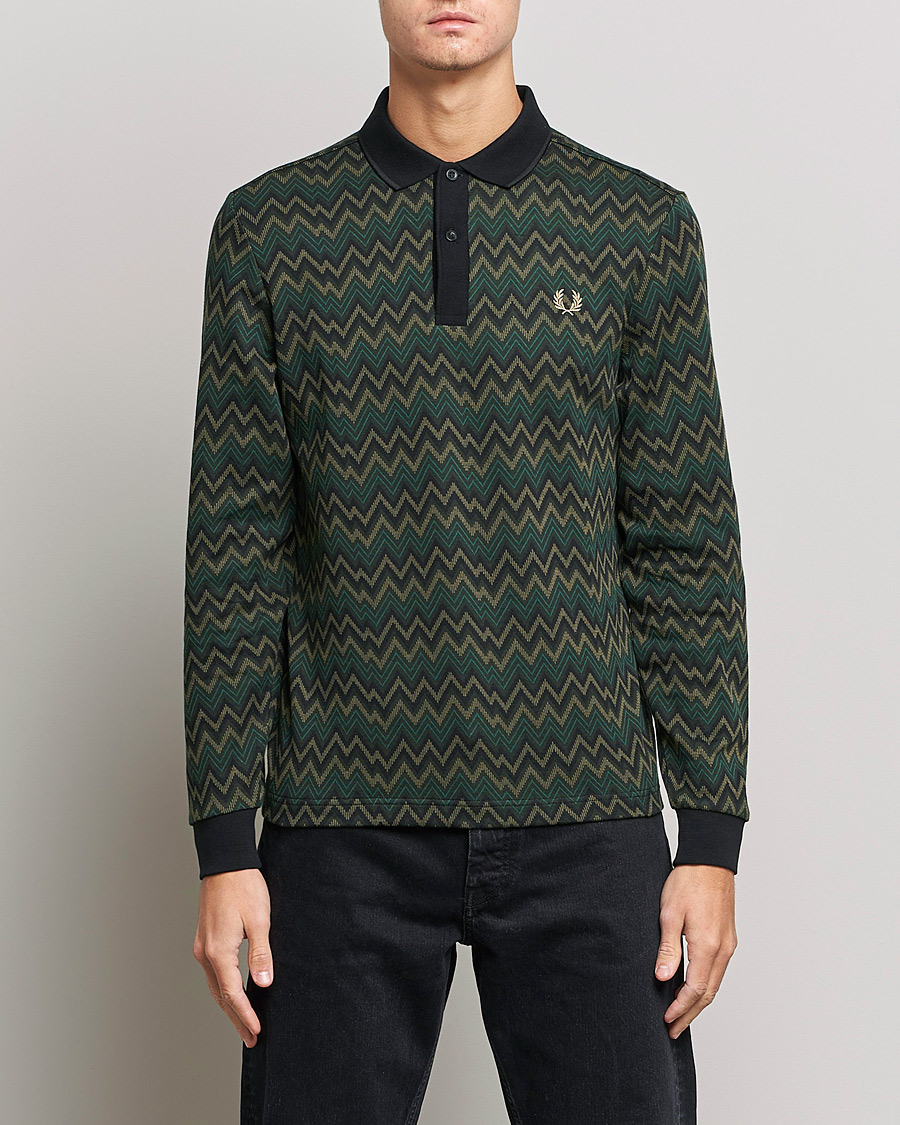 Herren | Pullover | Fred Perry | Jaquard Polo Shirt Night Green