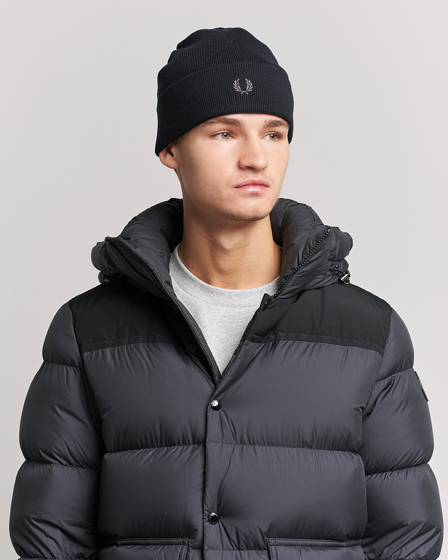 Herren | Fred Perry Merino Wool Beanie Black | Fred Perry | Merino Wool Beanie Black
