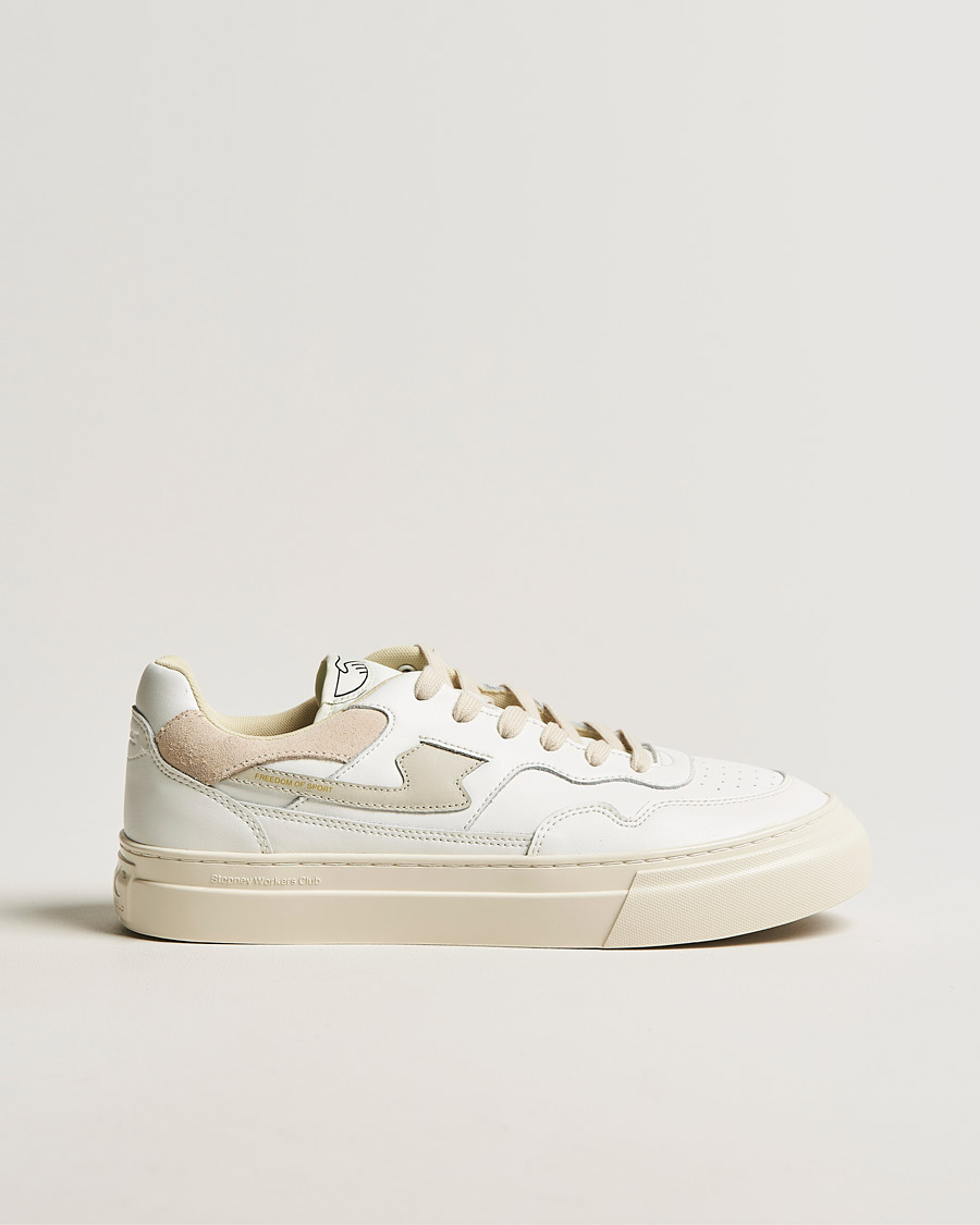 Herren | Stepney Workers Club Pearl S-Strike Leather Sneaker White Putty | Stepney Workers Club | Pearl S-Strike Leather Sneaker White Putty