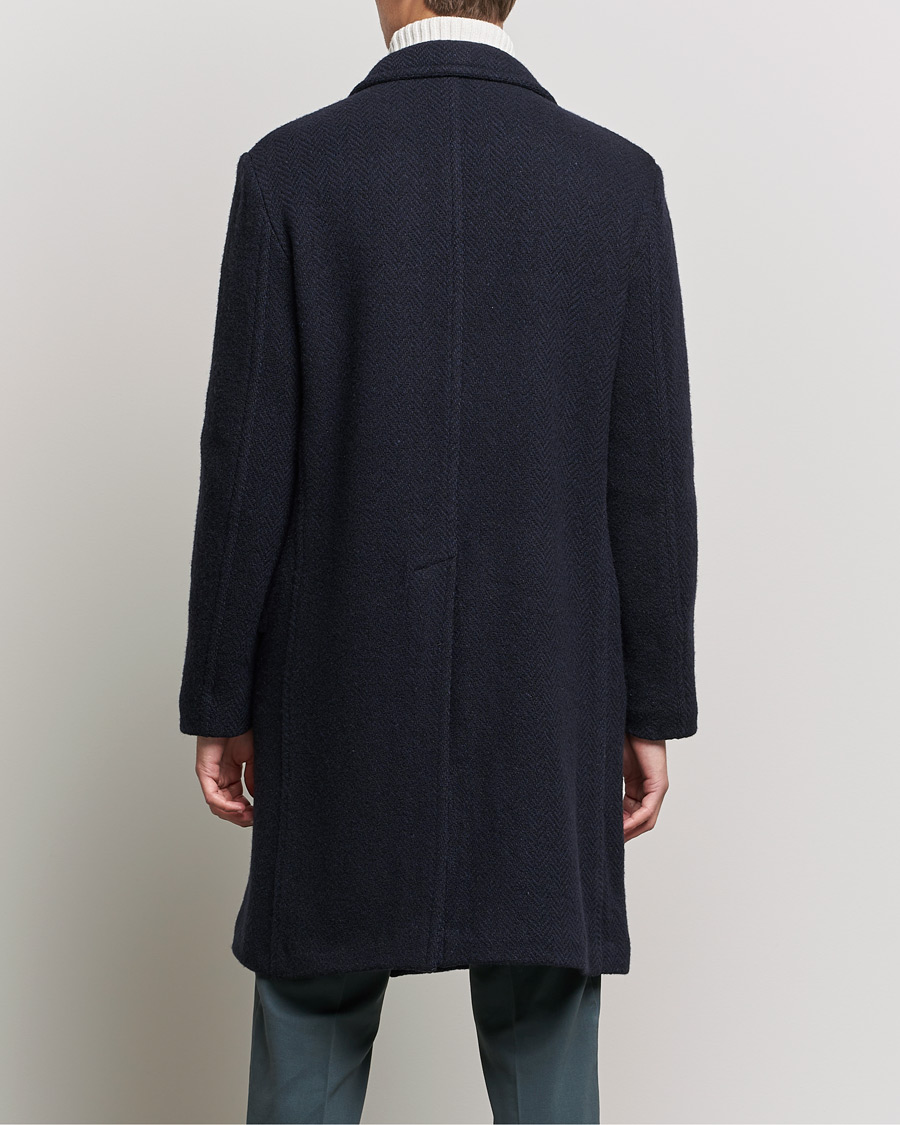 Herren | Jacken | Massimo Alba | Oversize Wool Herringbone Coat Dark Navy