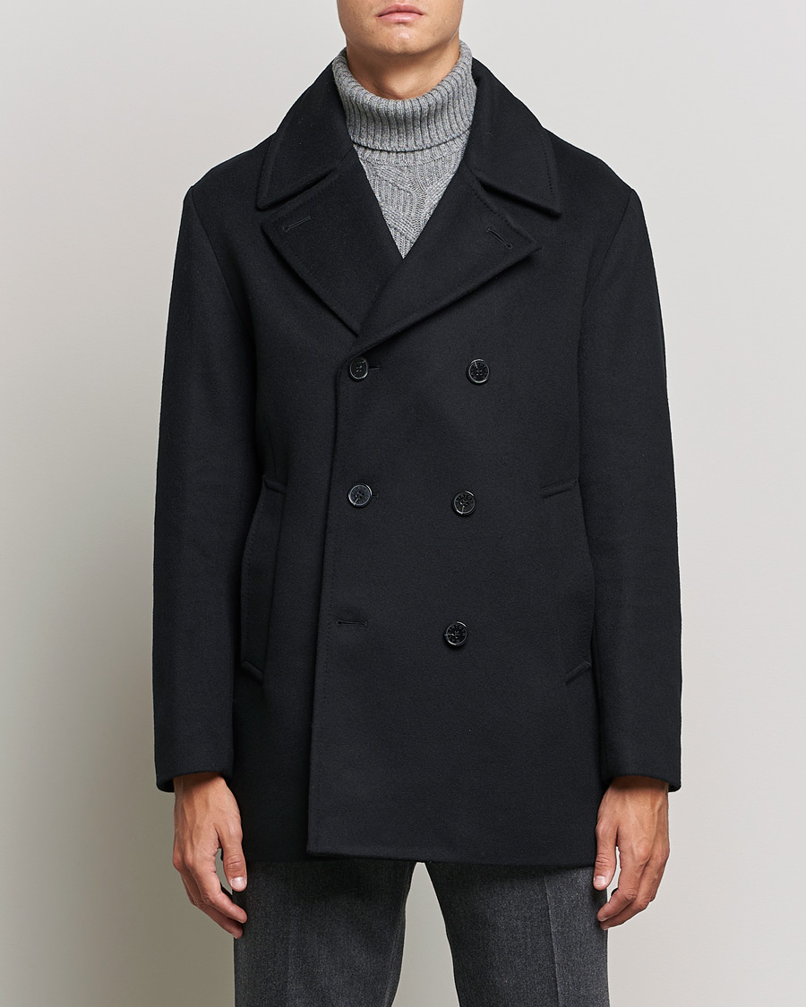 Herren | Minimalistische Jacken | Mackintosh | Dalton Wool/Cashmere Peacoat Black