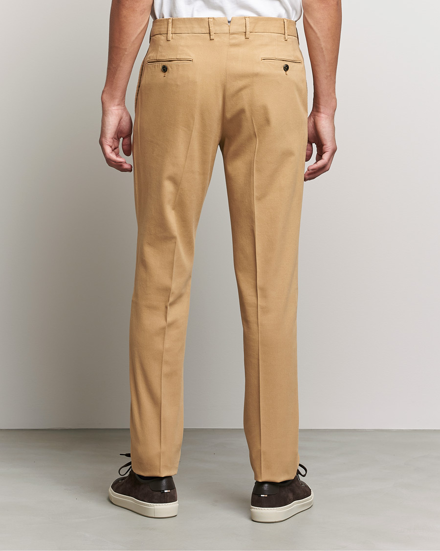 Herren | Hosen | PT01 | Slim Fit Pleated Cotton Stretch Chinos Khaki