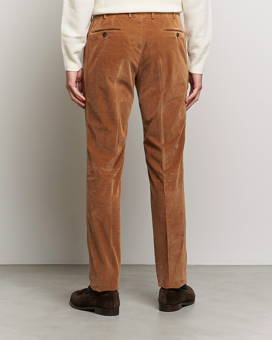 Herren | Hosen | PT01 | Slim Fit Pleated Corduroy Trousers Caramel