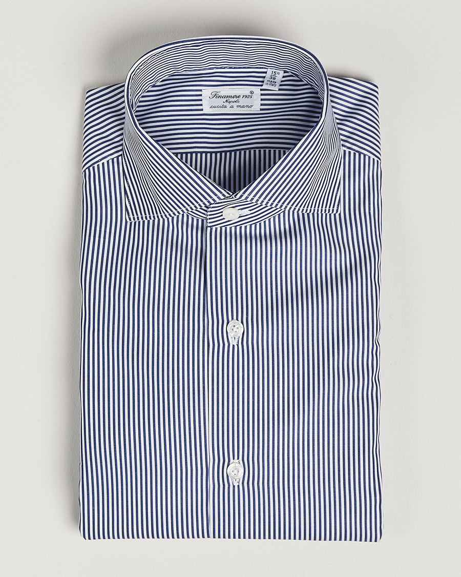Herren | Hemden | Finamore Napoli | Milano Slim Dress Shirt Light Blue Stripe