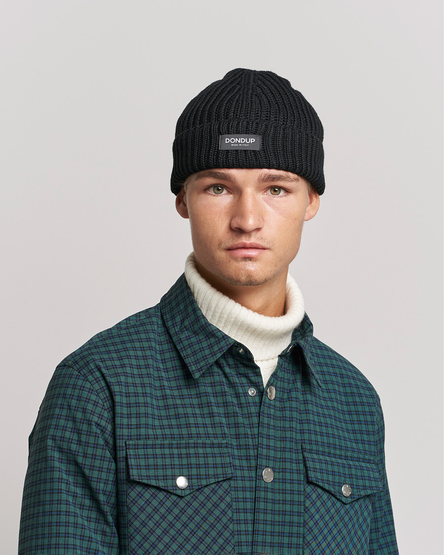 Herren | Dondup Ribbed Beanie Black | Dondup | Ribbed Beanie Black