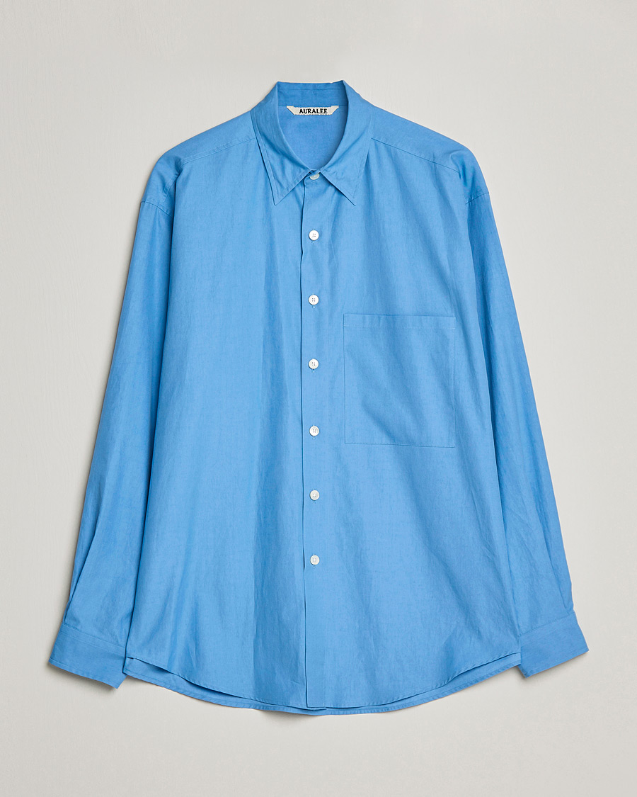 Herren | Hemden | Auralee | Finx Twill Shirt Clear Blue