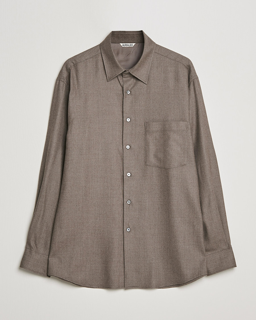Herren | Hemden | Auralee | Super Light Wool Shirt Dark Brown