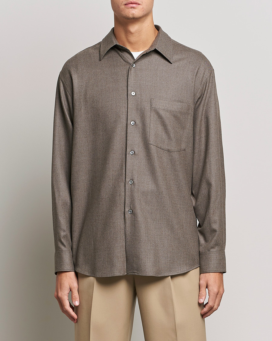Herren | Hemden | Auralee | Super Light Wool Shirt Dark Brown