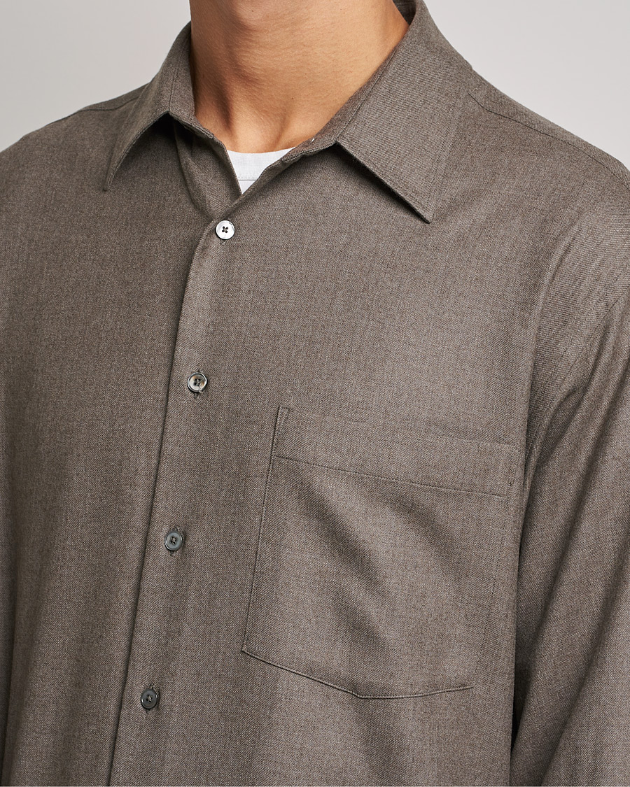 Herren | Hemden | Auralee | Super Light Wool Shirt Dark Brown