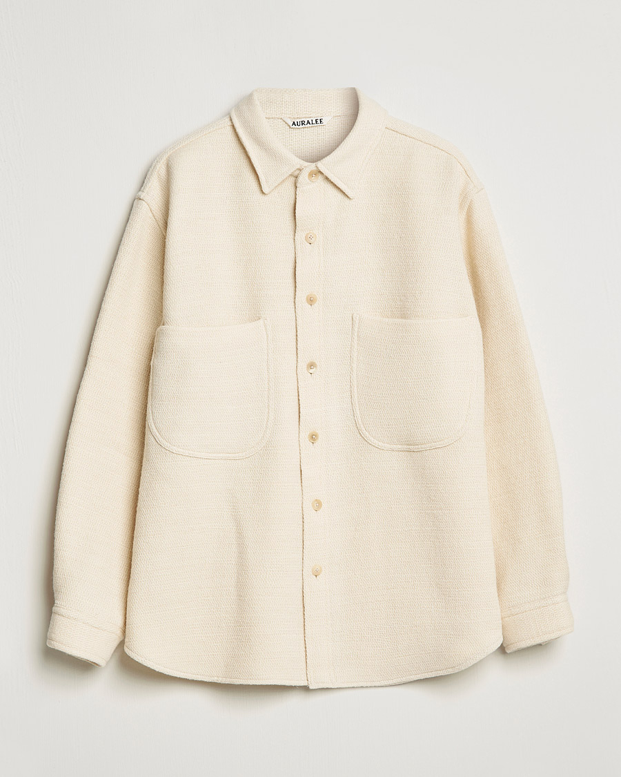 Herren | Hemden | Auralee | Double Pocket Wool Overshirt Ivory