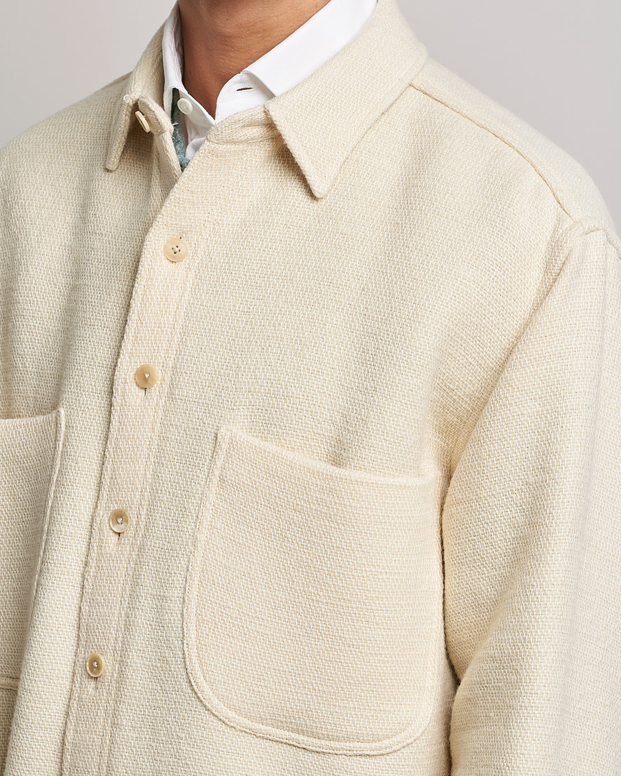 Herren | Hemden | Auralee | Double Pocket Wool Overshirt Ivory