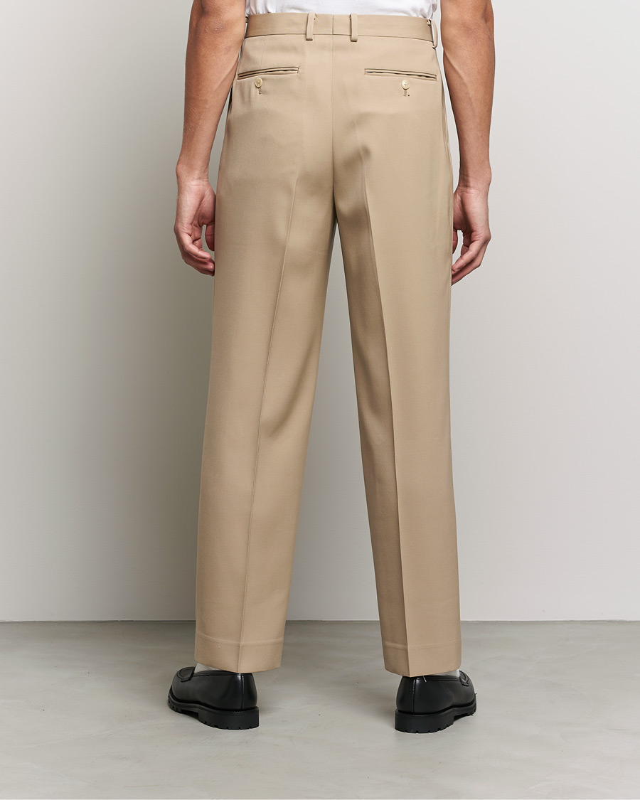 Herren | Hosen | Auralee | Wool Two Tuck Slacks Beige