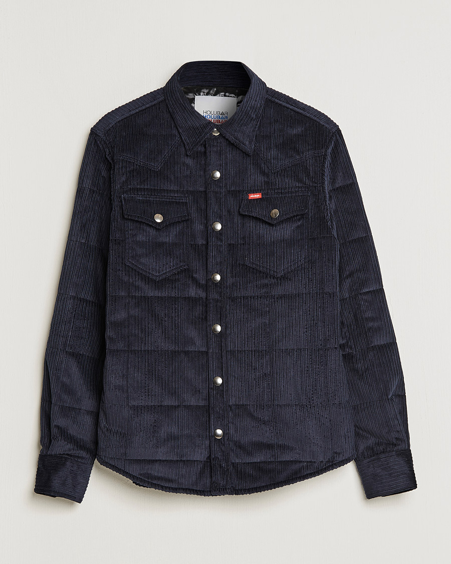 Herren | Hemden | Holubar | Montana Padded Cord Overshirt Dark Blue