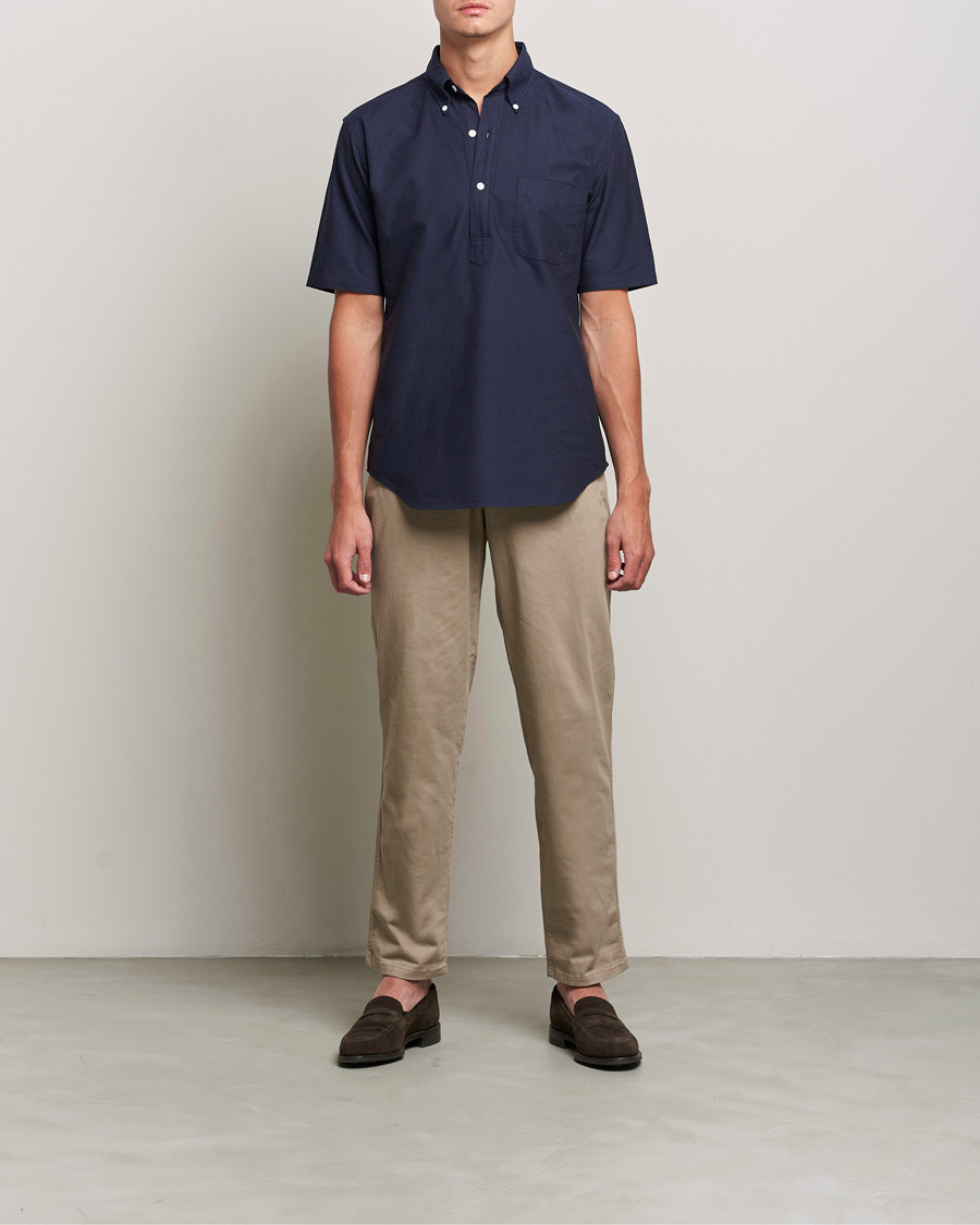 Herren | Hemden | Kamakura Shirts | Vintage Ivy Short Sleeve Popover Shirt Navy