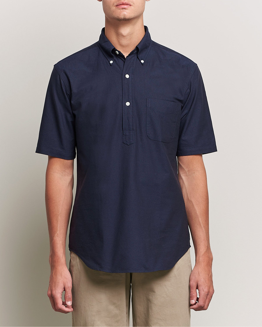 Herren | Hemden | Kamakura Shirts | Vintage Ivy Short Sleeve Popover Shirt Navy