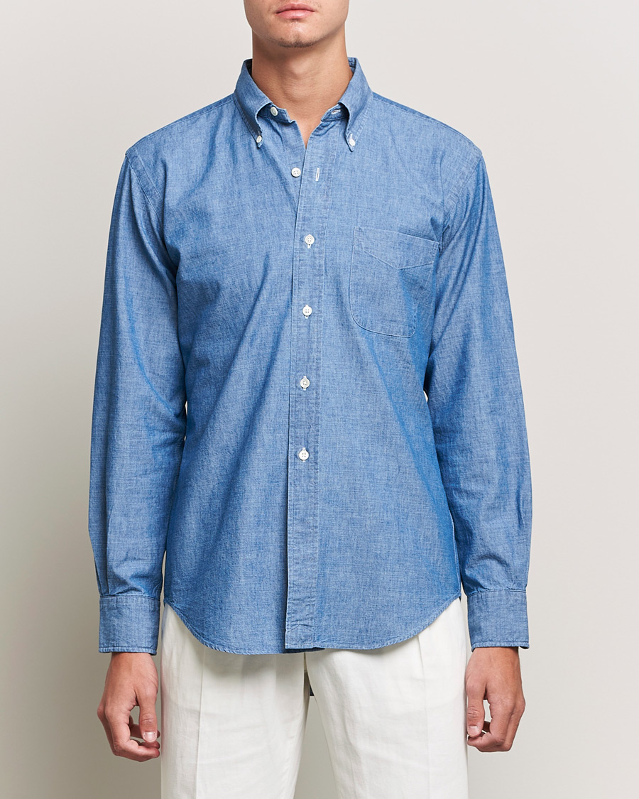 Herren | Hemden | Kamakura Shirts | Vintage Ivy Chambray BD Shirt Light Blue