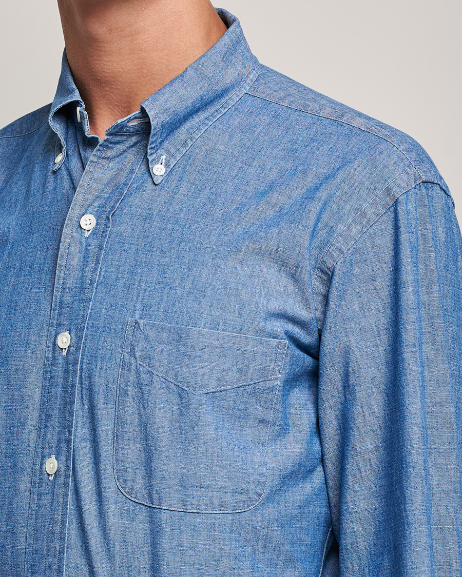 Herren | Hemden | Kamakura Shirts | Vintage Ivy Chambray BD Shirt Light Blue