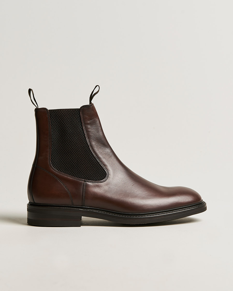 Herren | Loake 1880 Dingley Waxed Leather Chelsea Boot Dark Brown | Loake 1880 | Dingley Waxed Leather Chelsea Boot Dark Brown