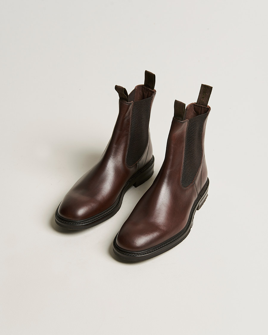 Herren | Loake 1880 Dingley Waxed Leather Chelsea Boot Dark Brown | Loake 1880 | Dingley Waxed Leather Chelsea Boot Dark Brown