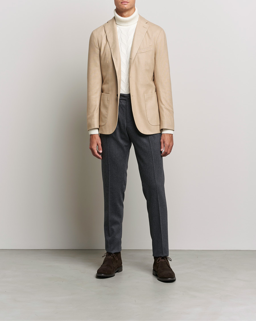 Herren | Sakkos | Boglioli | K Jacket Dyed Flannel Blazer Beige