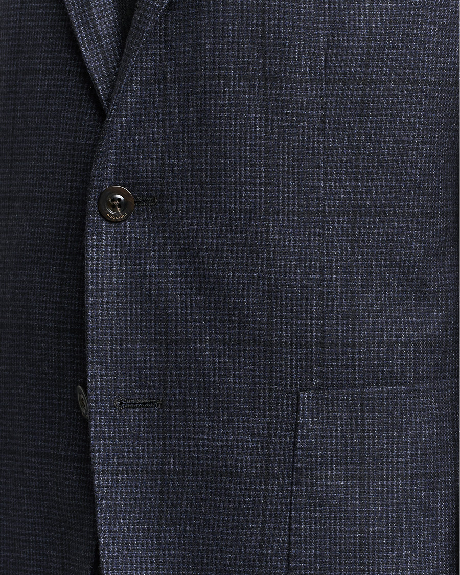 Herren | Sakkos | Boglioli | K Jacket Wool Check Blazer Navy