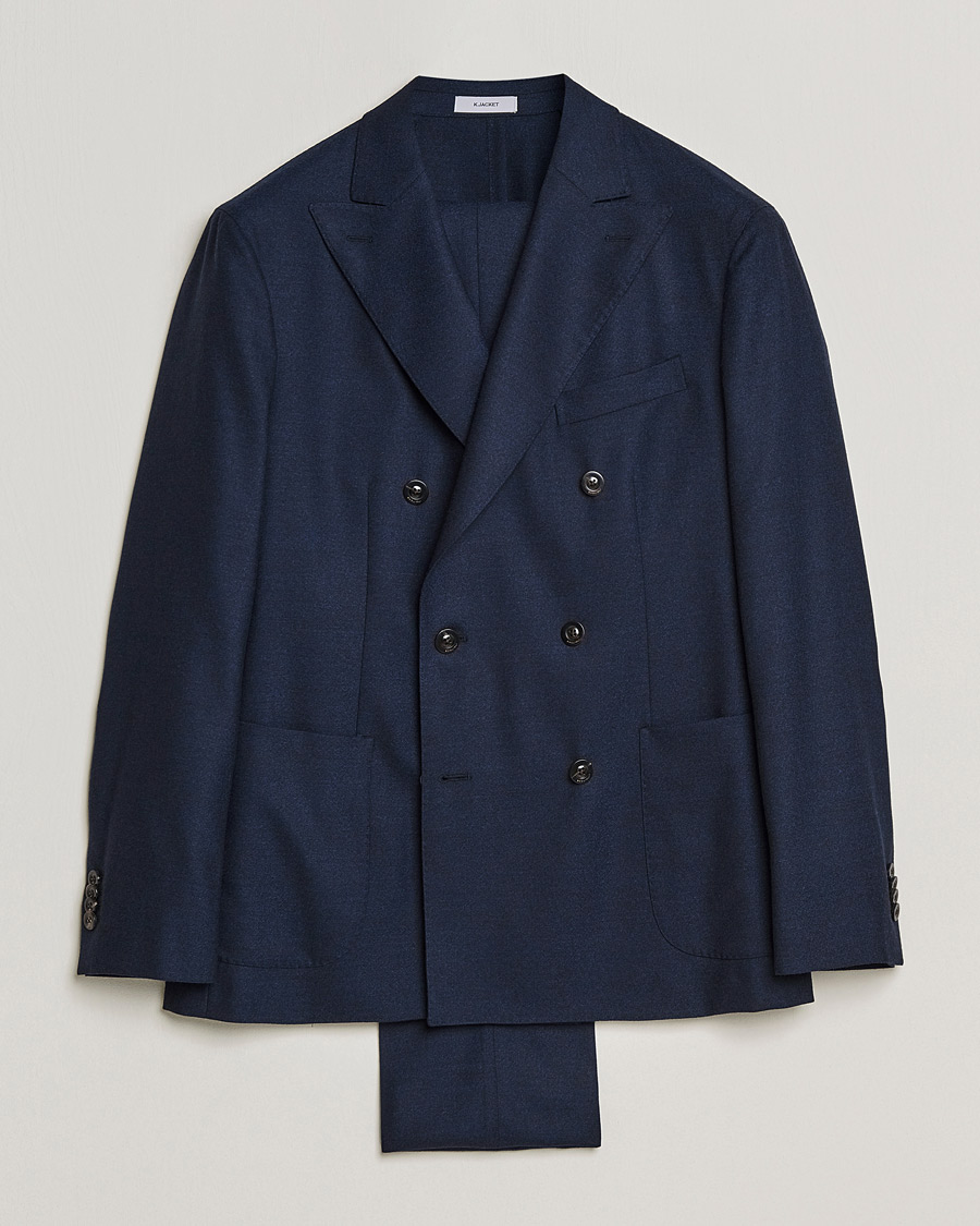 Herren | Anzüge | Boglioli | K Jacket DB Flannel Suit Navy