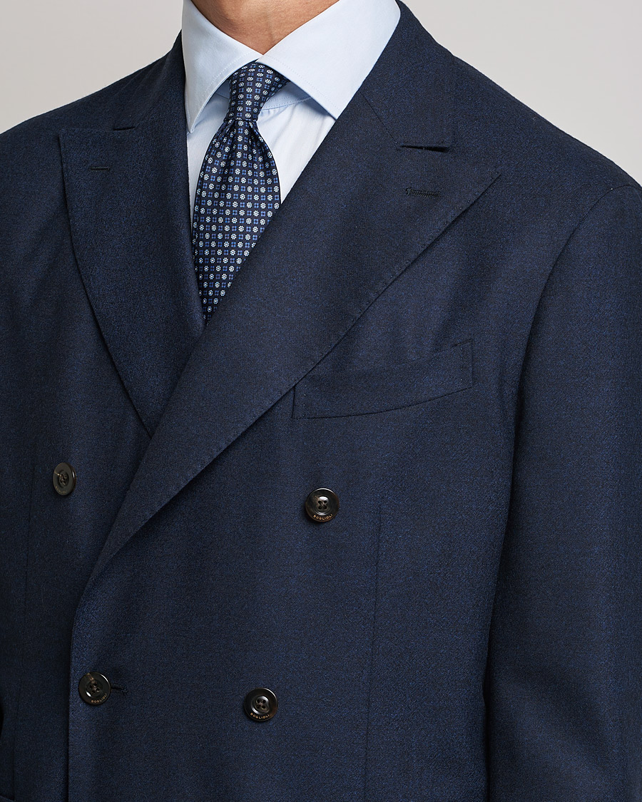 Herren | Anzüge | Boglioli | K Jacket DB Flannel Suit Navy