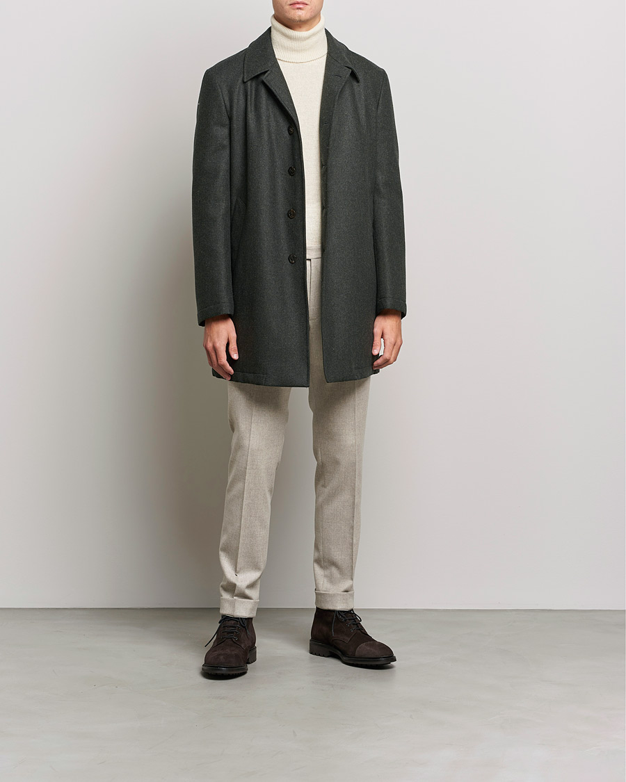 Herren | Jacken | Boglioli | Padded Wool Coat Forest Green