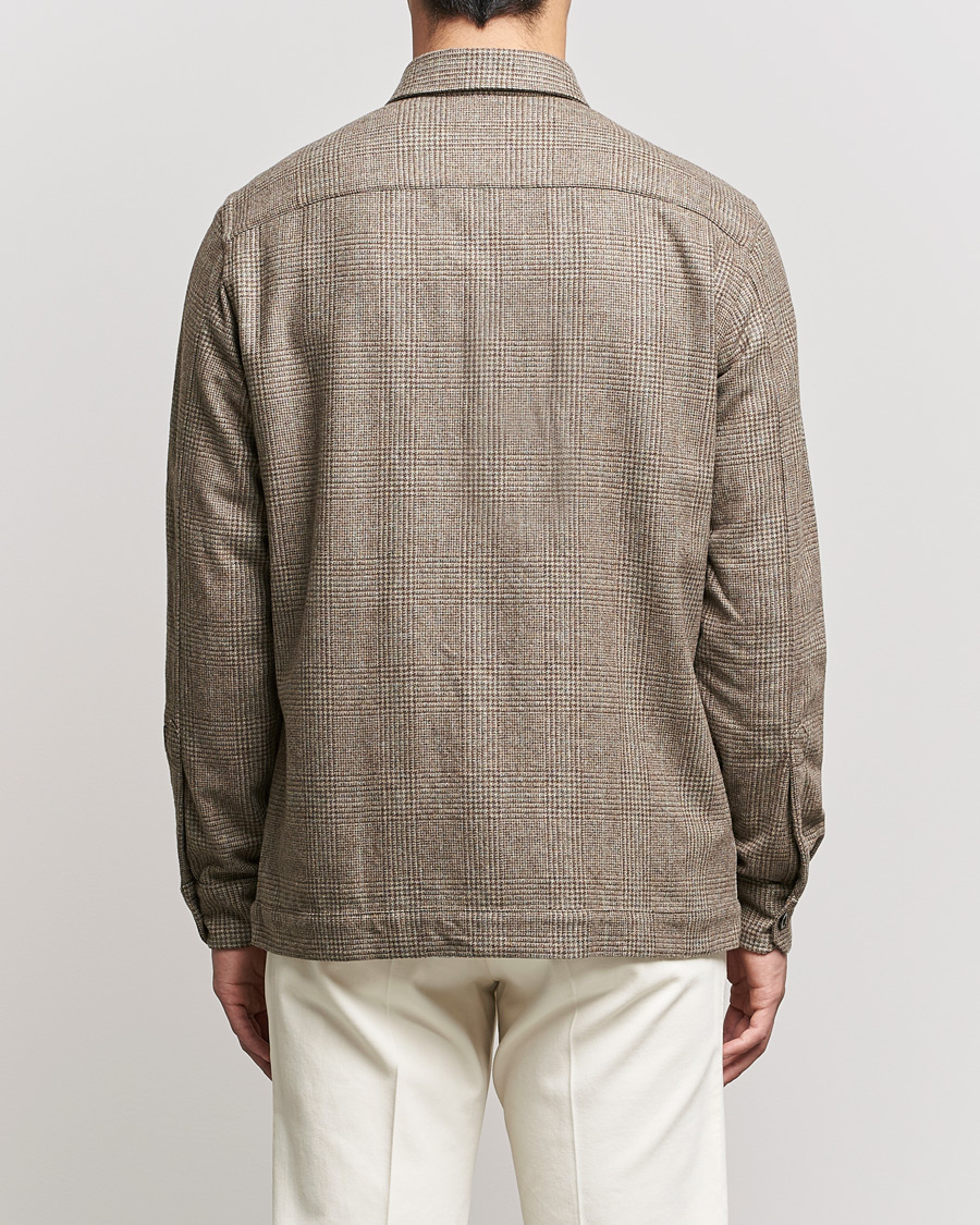 Herren | Hemden | Boglioli | Check Flannel Overshirt Beige