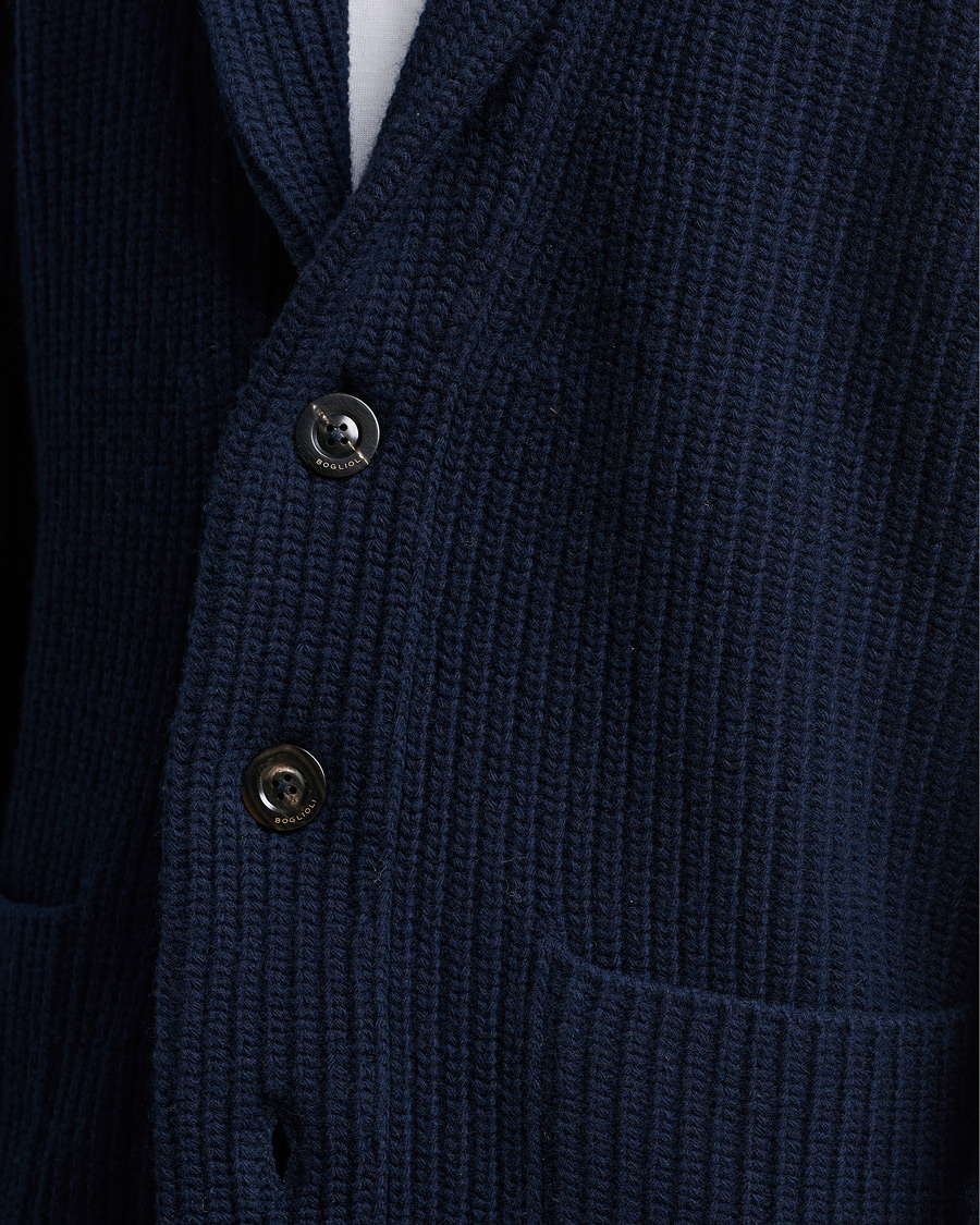 Herren | Pullover | Boglioli | Shawl Collar Cardigan Navy