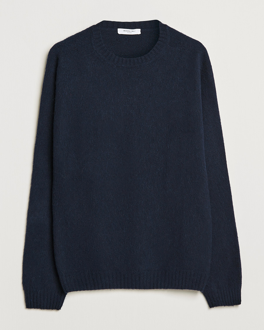 Herren | Pullover | Boglioli | Brushed Cashmere Sweater Navy