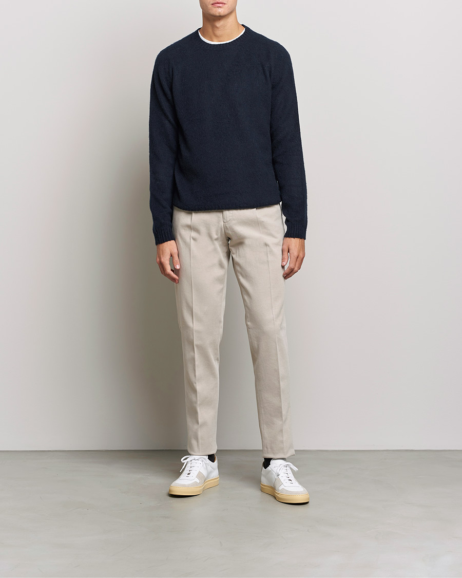 Herren | Pullover | Boglioli | Brushed Cashmere Sweater Navy