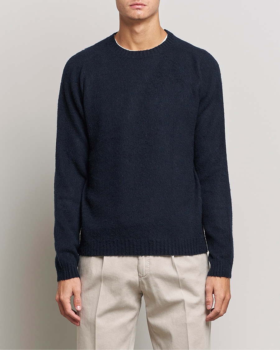 Herren | Pullover | Boglioli | Brushed Cashmere Sweater Navy