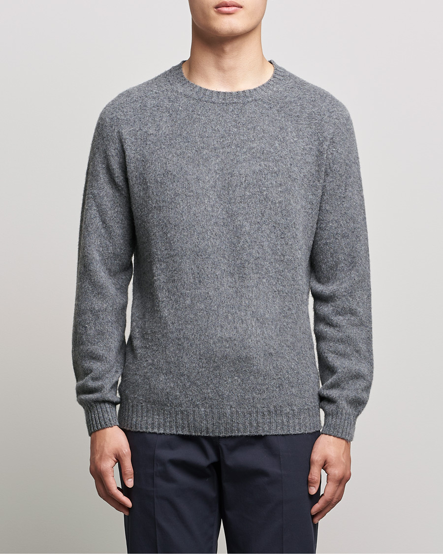 Herren | Pullover | Boglioli | Brushed Cashmere Sweater Grey Melange