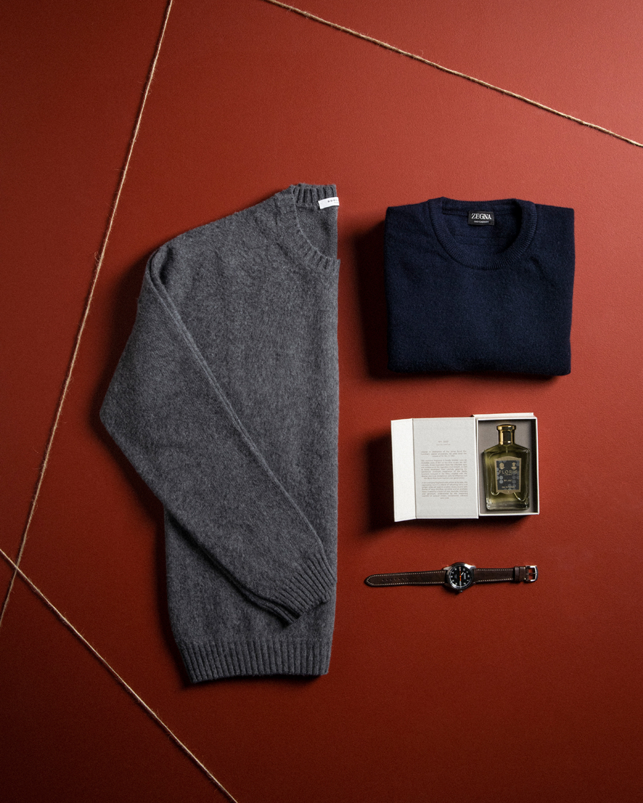 Herren | Pullover | Boglioli | Brushed Cashmere Sweater Grey Melange