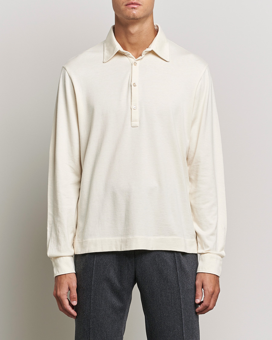 Herren | Pullover | Boglioli | Long Sleeve Polo Shirt Off White