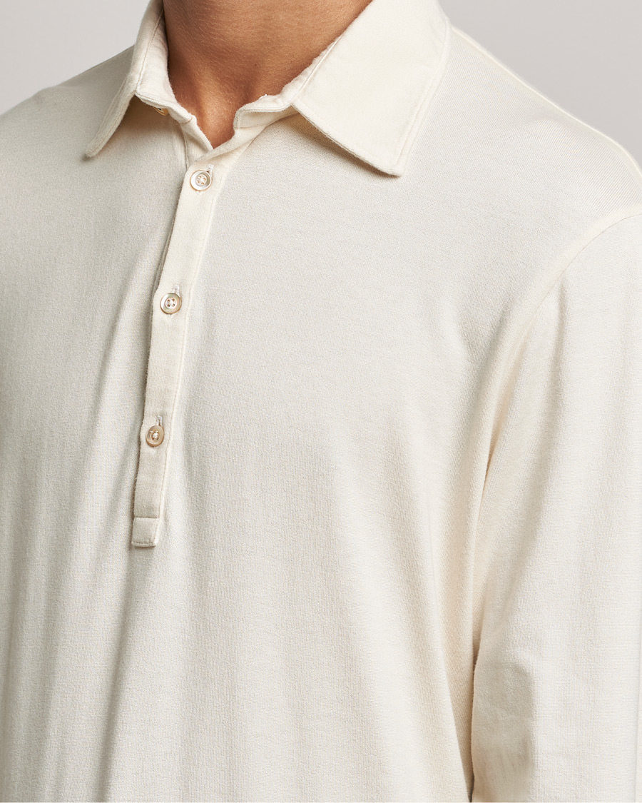 Herren | Pullover | Boglioli | Long Sleeve Polo Shirt Off White