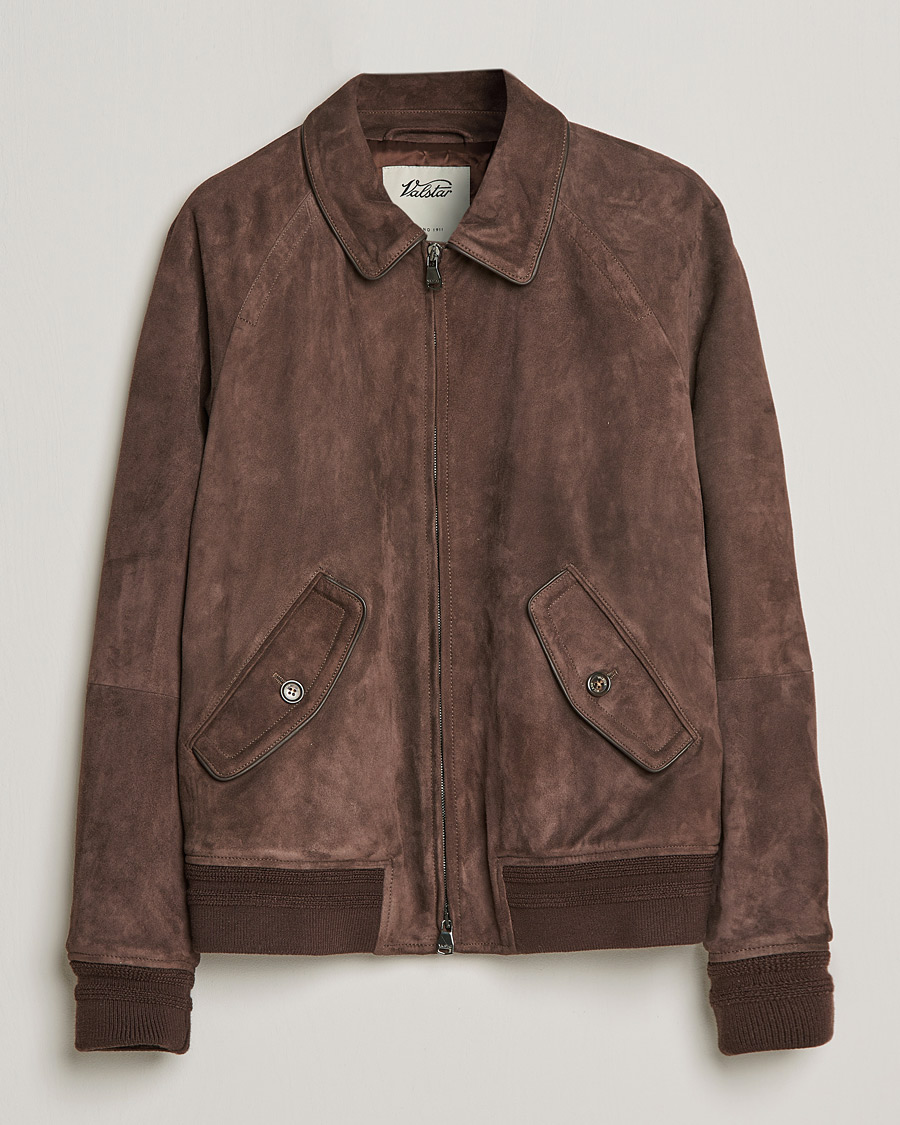 Herren | Jacken | Valstar | Suede Bomber Jacket Dark Brown