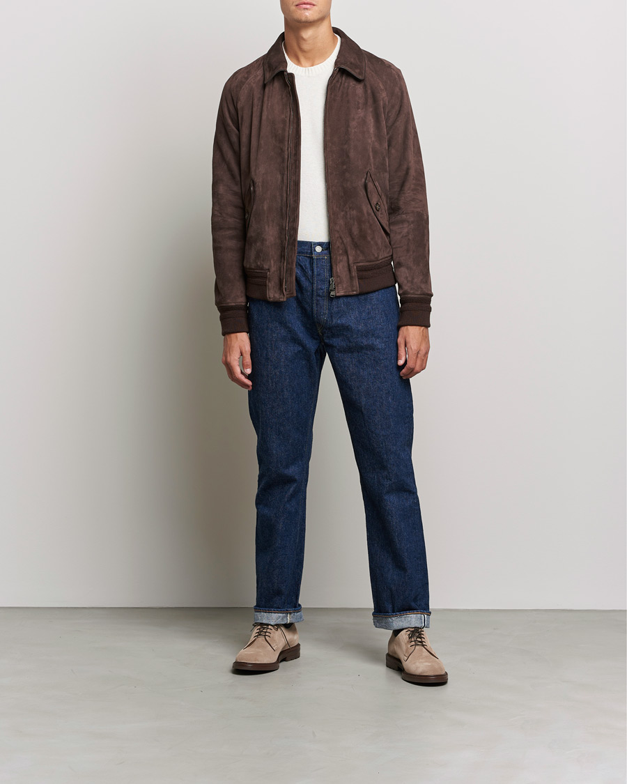 Herren | Jacken | Valstar | Suede Bomber Jacket Dark Brown