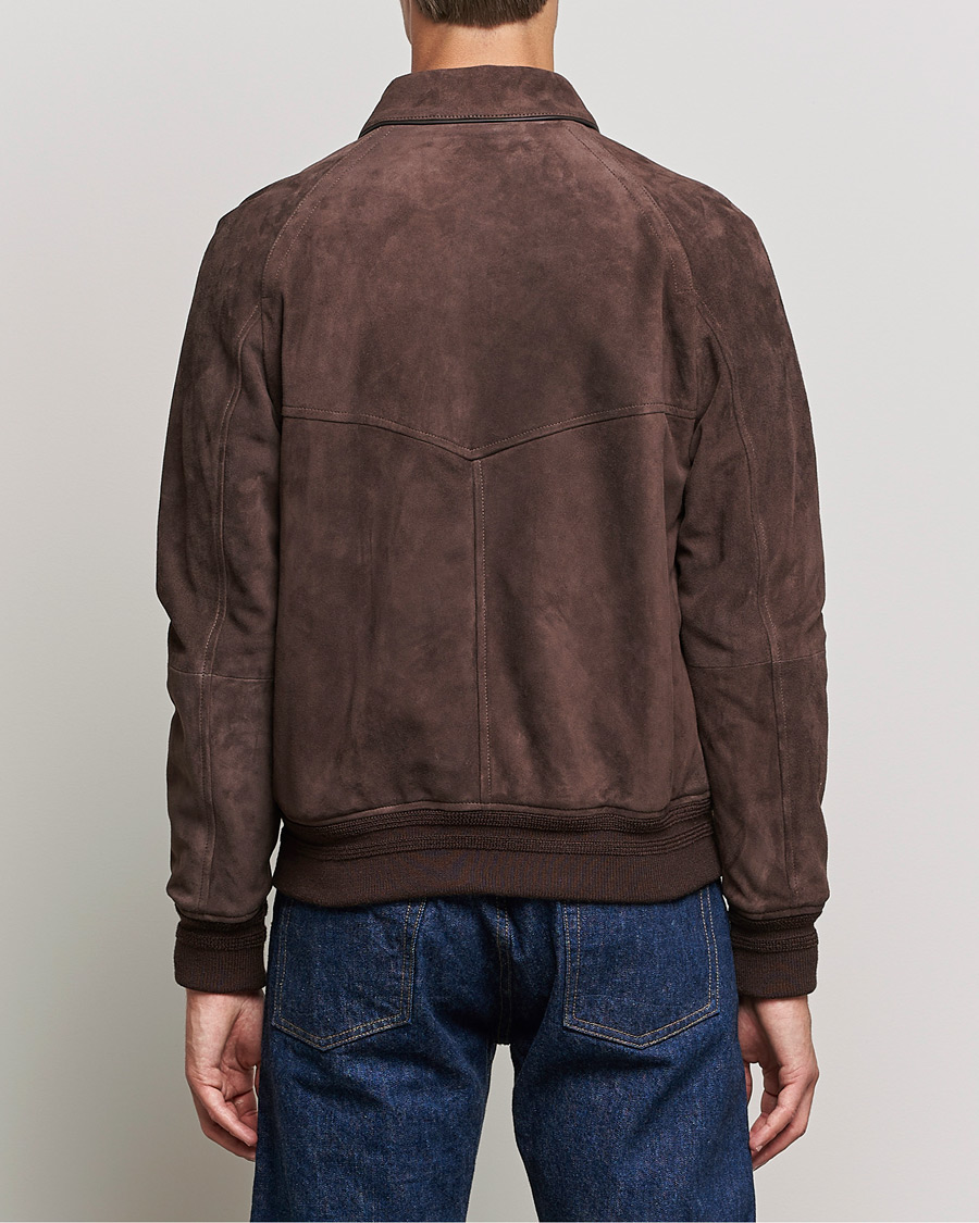 Herren | Jacken | Valstar | Suede Bomber Jacket Dark Brown