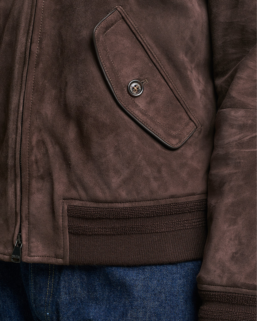 Herren | Jacken | Valstar | Suede Bomber Jacket Dark Brown