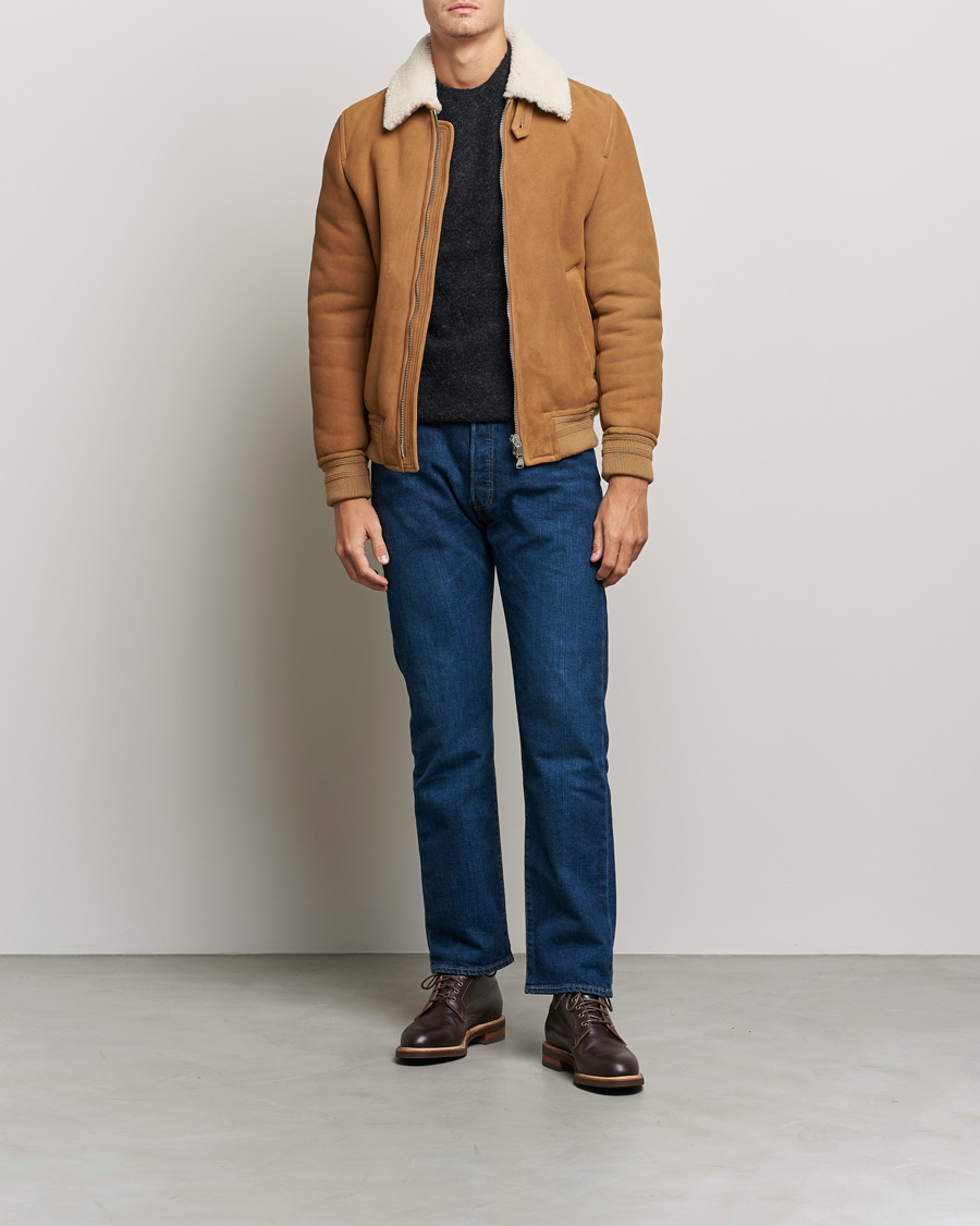 Herren | Jacken | Valstar | Shearling Flight Jacket Brown/Natural