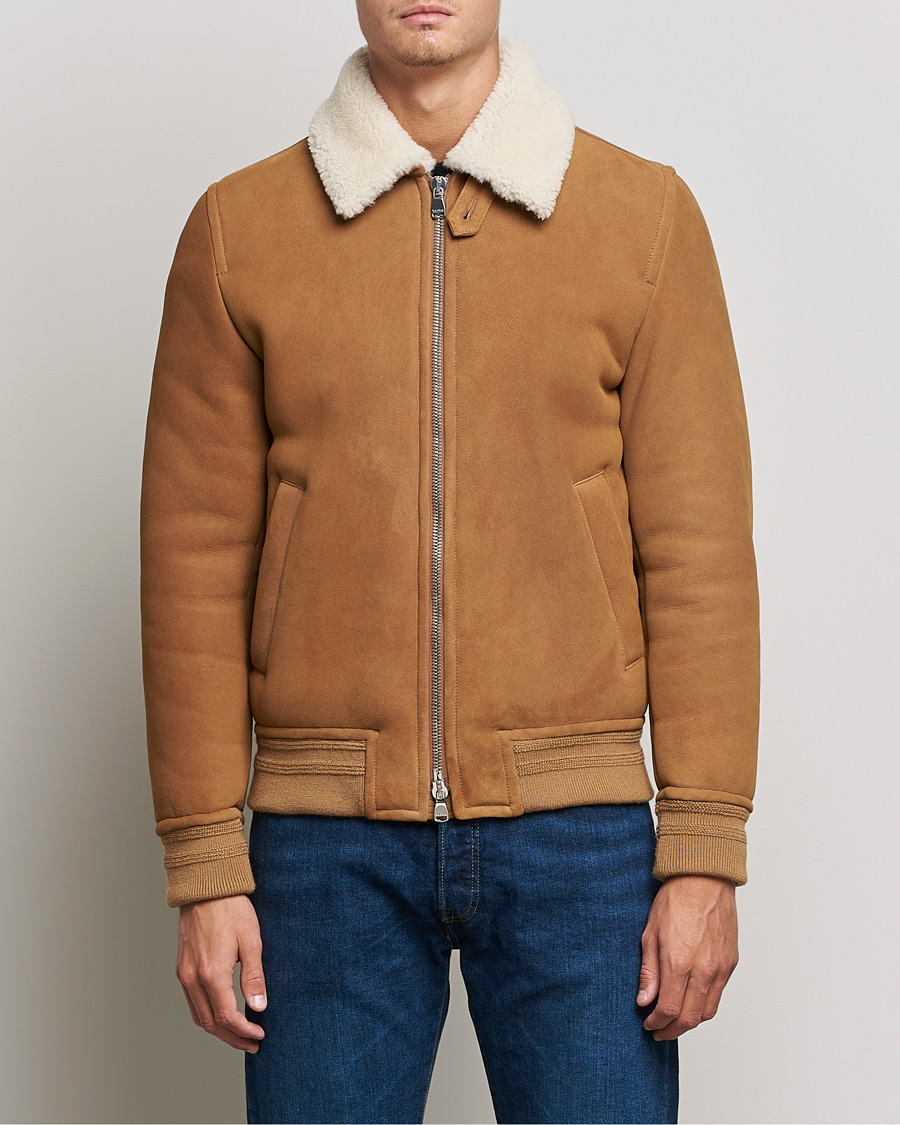 Herren | Jacken | Valstar | Shearling Flight Jacket Brown/Natural