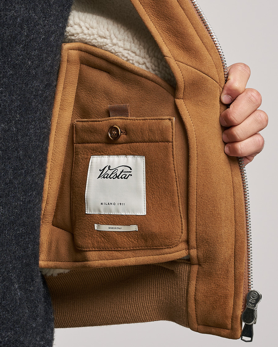 Herren | Jacken | Valstar | Shearling Flight Jacket Brown/Natural