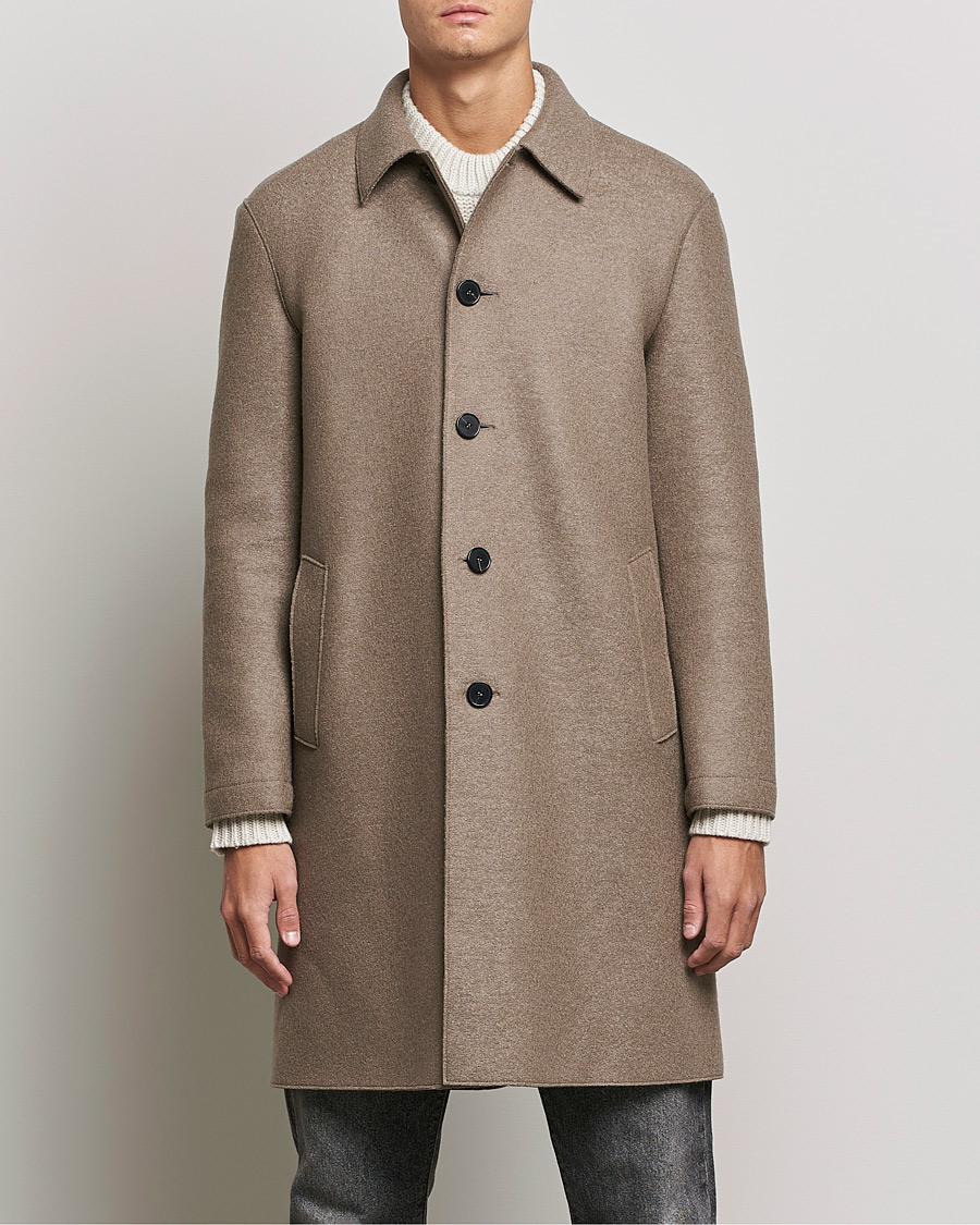 Herren | Jacken | Harris Wharf London | Pressed Wool Mac Coat Natural Taupe