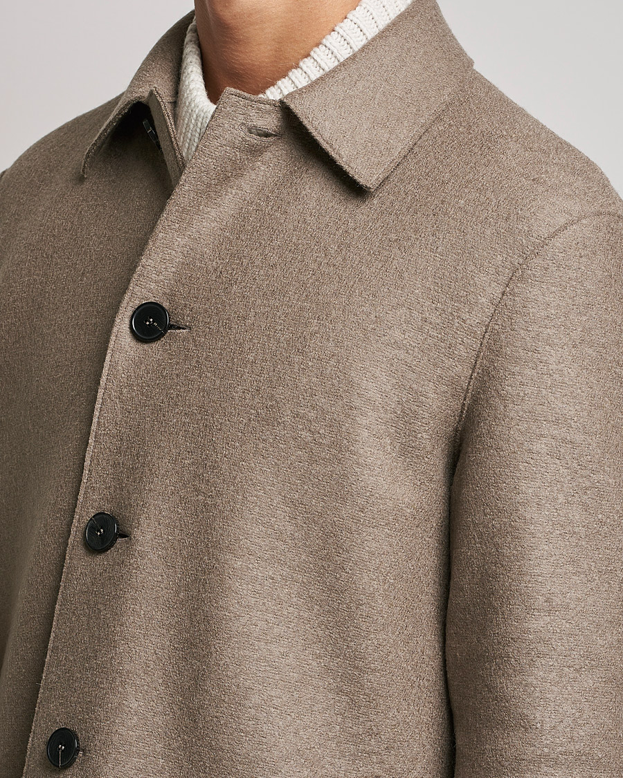 Herren | Jacken | Harris Wharf London | Pressed Wool Mac Coat Natural Taupe